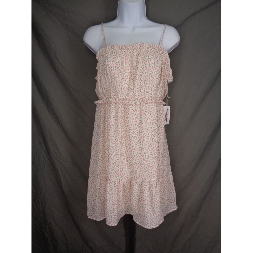 Jessica Simpson Pink Dainty Floral Smocked Dress Sz Medium Feminine Romantic New